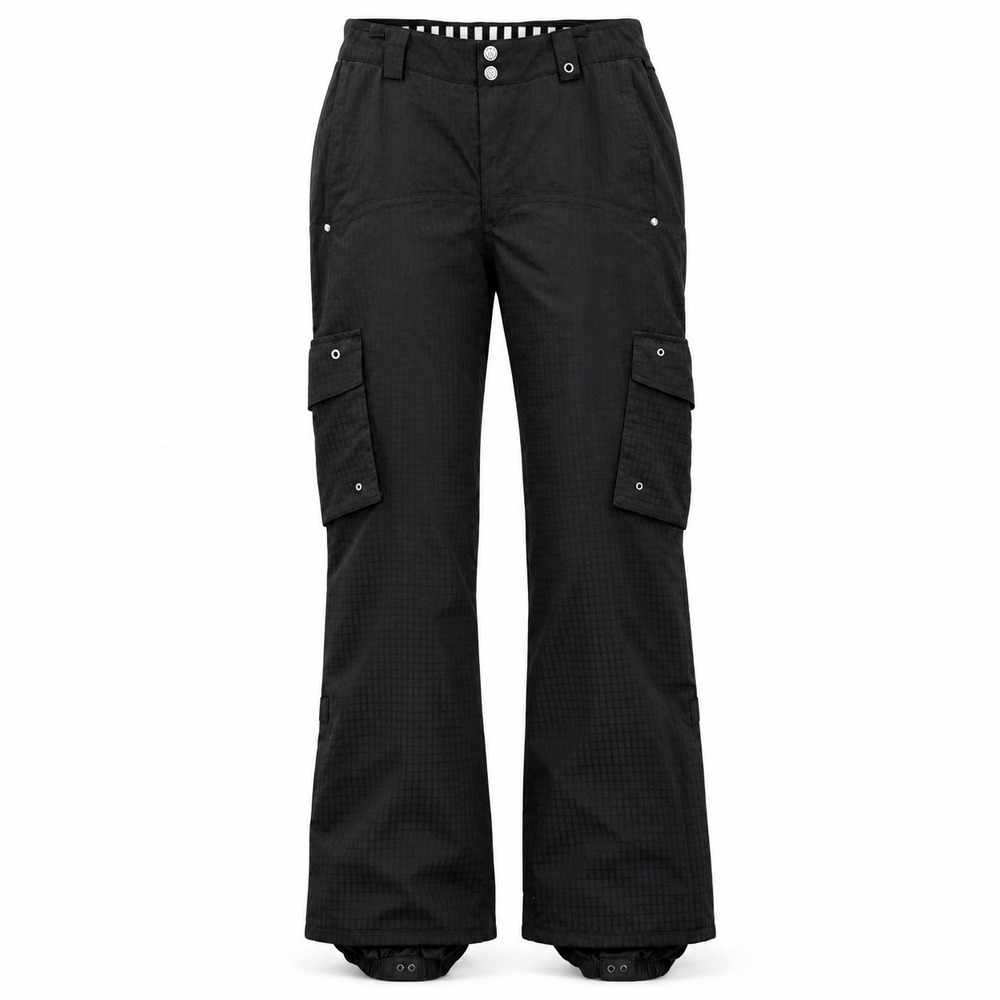 Burton Snowboard Pants The White Collection DryRide M Black Cargo Gorpcore